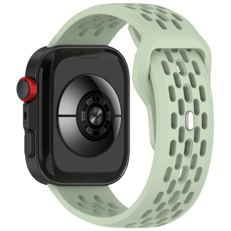 For Huawei Watch Fit4 / Fit4 Pro / Fit3 Mesh Silver Reverse Steel Buckle Silicone Watch Band(Green) by bashfashion