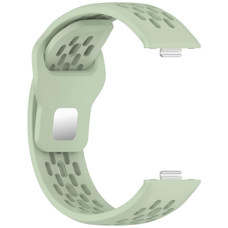 For Huawei Watch Fit4 / Fit4 Pro / Fit3 Mesh Silver Reverse Steel Buckle Silicone Watch Band(Green) by bashfashion