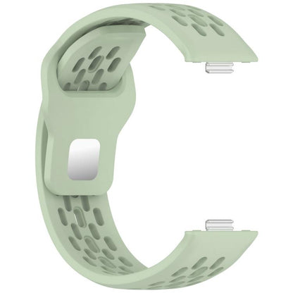 For Huawei Watch Fit4 / Fit4 Pro / Fit3 Mesh Silver Reverse Steel Buckle Silicone Watch Band(Green) by bashfashion