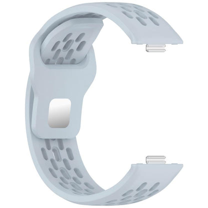 For Huawei Watch Fit4 / Fit4 Pro / Fit3 Mesh Silver Reverse Steel Buckle Silicone Watch Band(Light Blue) by bashfashion