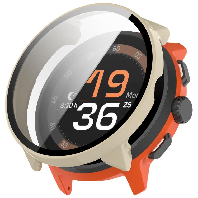 For Suunto Run Tempered Film Integrated PC Watch Protective Cover(Ivory White) by bashfashion