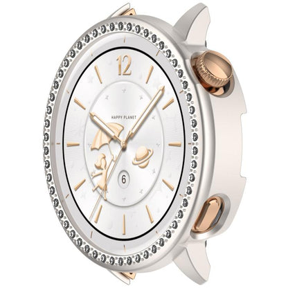 For OnePlus Watch 3 43mm Single Row Diamond Half Coverage Hollow PC Watch Protective Cover(Glossy Starlight Color) by bashfashion