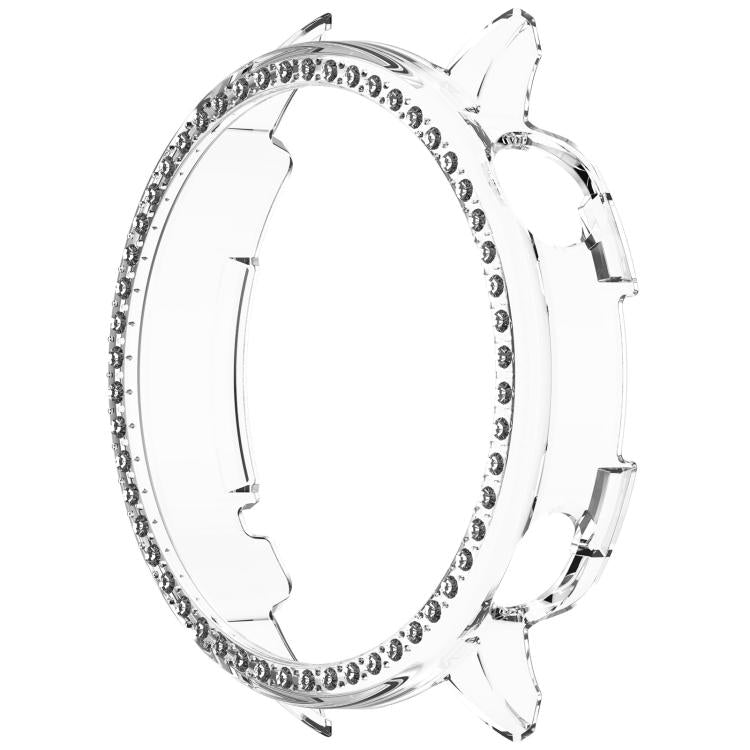 For OnePlus Watch 3 43mm Single Row Diamond Half Coverage Hollow PC Watch Protective Cover(Transparency) by bashfashion