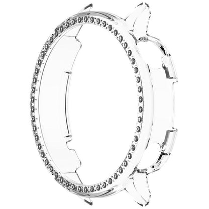 For OnePlus Watch 3 43mm Single Row Diamond Half Coverage Hollow PC Watch Protective Cover(Transparency) by bashfashion