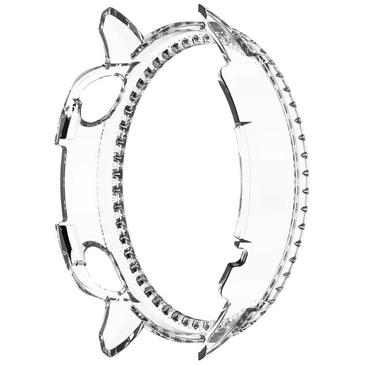 For OnePlus Watch 3 43mm Single Row Diamond Half Coverage Hollow PC Watch Protective Cover(Transparency) by bashfashion