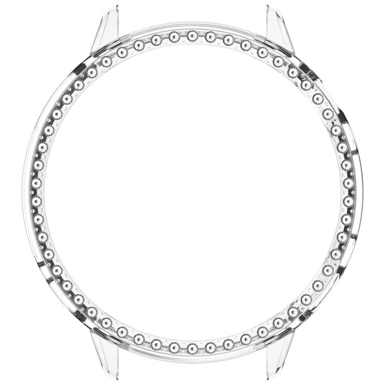 For OnePlus Watch 3 43mm Single Row Diamond Half Coverage Hollow PC Watch Protective Cover(Transparency) by bashfashion