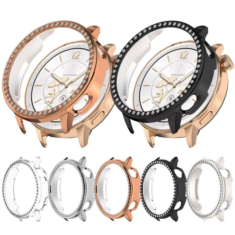 For OnePlus Watch 3 43mm Single Row Diamond Half Coverage Hollow PC Watch Protective Cover(Transparency) by bashfashion