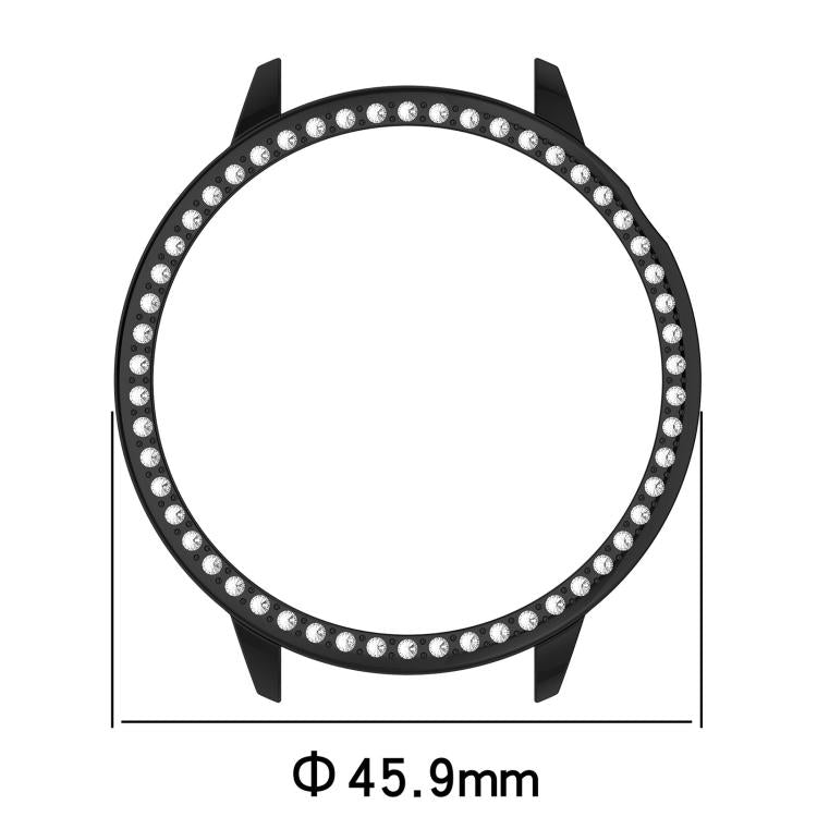 For OnePlus Watch 3 43mm Single Row Diamond Half Coverage Hollow PC Watch Protective Cover(Black) by bashfashion