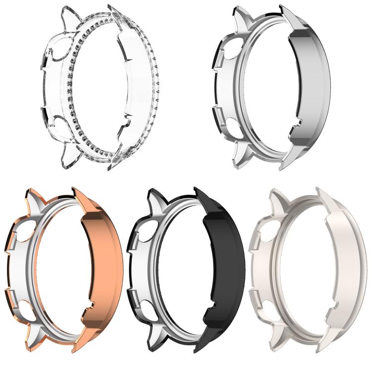 For OnePlus Watch 3 43mm Single Row Diamond Half Coverage Hollow PC Watch Protective Cover(Black) by bashfashion