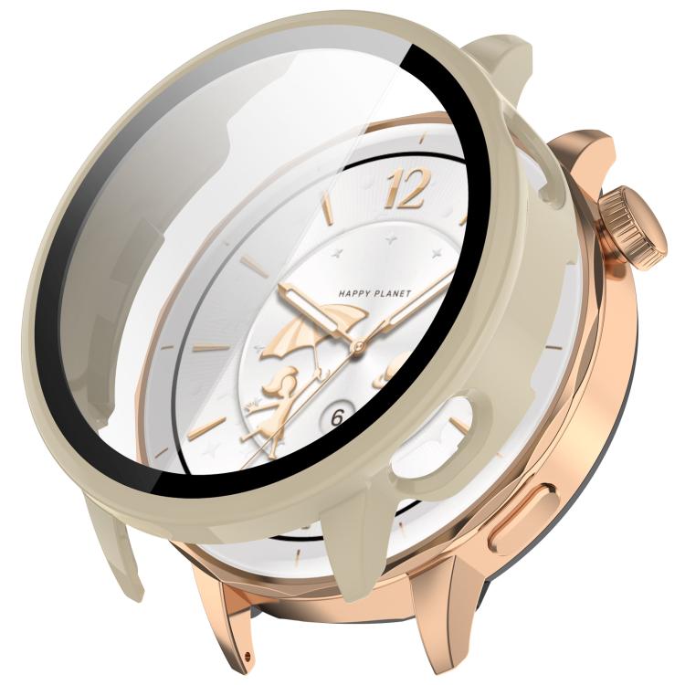 For OnePlus Watch 3 43mm Tempered Film Integrated PC Watch Protective Cover(Ivory White) by bashfashion