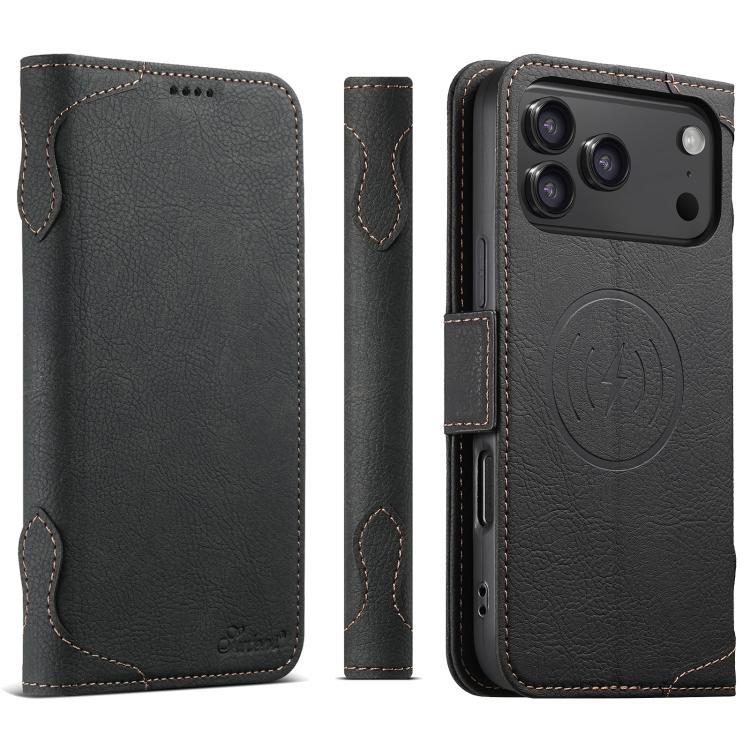 For iPhone 17 Pro Max SUTENI J07 Multifunctional Horizontal Flip Magsafe Leather Phone Case(Black) by Suteni
