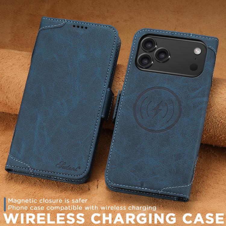For iPhone 17 Pro SUTENI J07 Multifunctional Horizontal Flip Magsafe Leather Phone Case(Blue) by Suteni