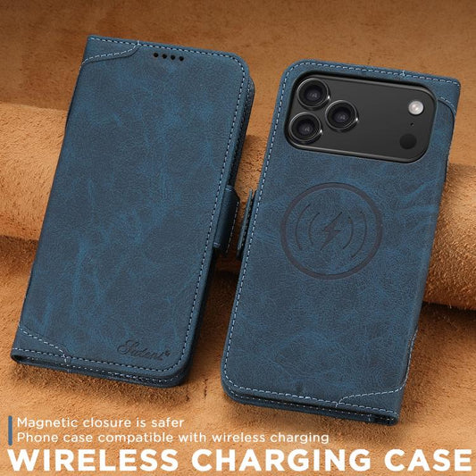 For iPhone 17 Pro SUTENI J07 Multifunctional Horizontal Flip Magsafe Leather Phone Case(Blue) by Suteni