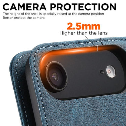 For iPhone Air SUTENI J07 Multifunctional Horizontal Flip Magsafe Leather Phone Case(Blue) by Suteni