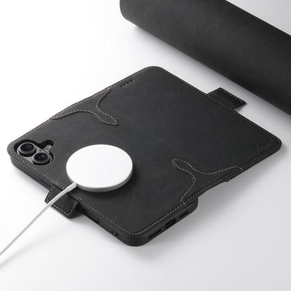 For iPhone 17 SUTENI J07 Multifunctional Horizontal Flip Magsafe Leather Phone Case(Black) by Suteni