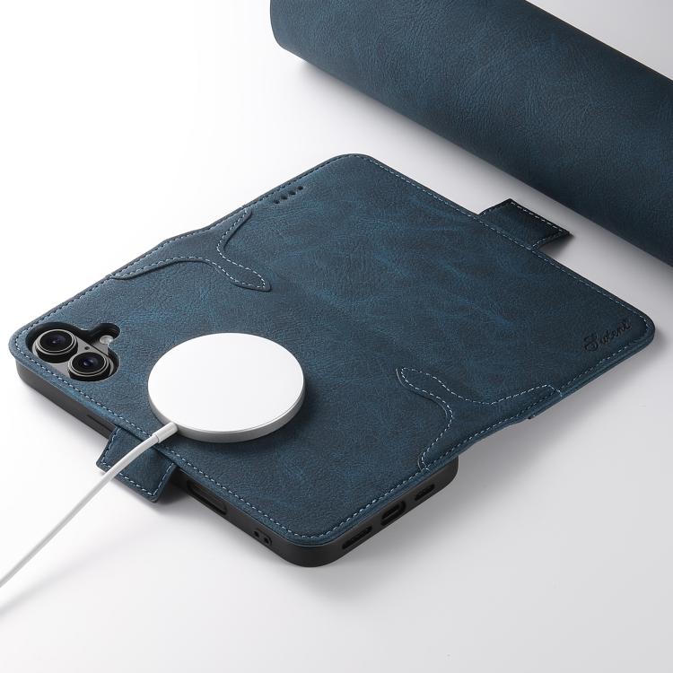 For iPhone 17 SUTENI J07 Multifunctional Horizontal Flip Magsafe Leather Phone Case(Blue) by Suteni