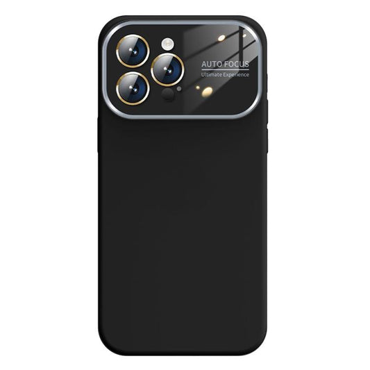 For iPhone 16 Pro Kalebol Large Windows Frosted Liquid Silicone Phone Case(Black) by Kalebol