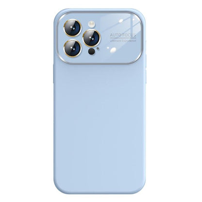 For iPhone 16 Pro Kalebol Large Windows Frosted Liquid Silicone Phone Case(Far Peak Blue) by Kalebol