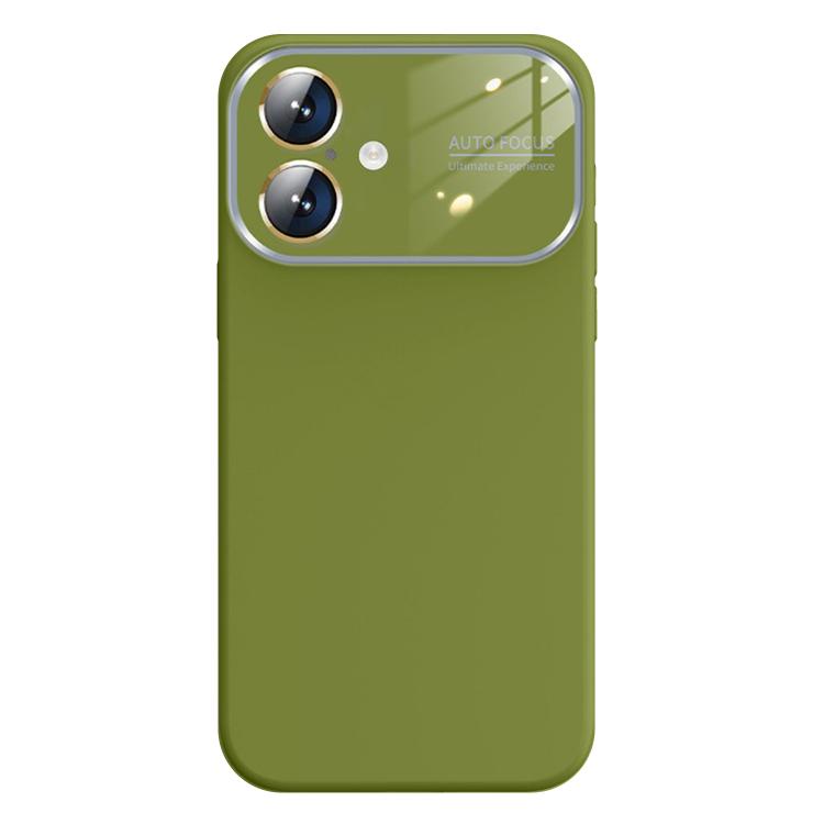 For iPhone 16 Kalebol Large Windows Frosted Liquid Silicone Phone Case(Willow Green) by Kalebol