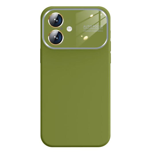 For iPhone 16 Kalebol Large Windows Frosted Liquid Silicone Phone Case(Willow Green) by Kalebol