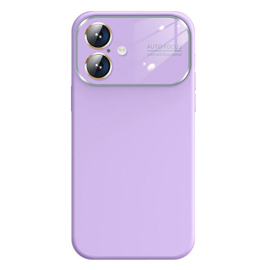 For iPhone 16 Kalebol Large Windows Frosted Liquid Silicone Phone Case(Lilac) by Kalebol