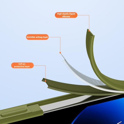 For iPhone 16 Pro Kalebol Large Windows Frosted Liquid Silicone Phone Case(Graphite Gray) by Kalebol