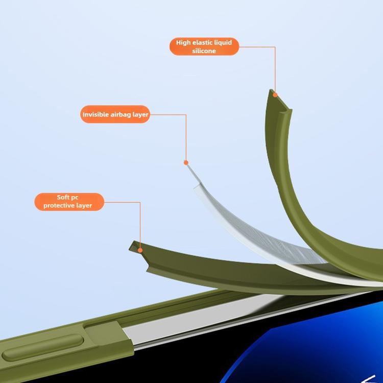 For iPhone 16 Kalebol Large Windows Frosted Liquid Silicone Phone Case(Graphite Gray) by Kalebol