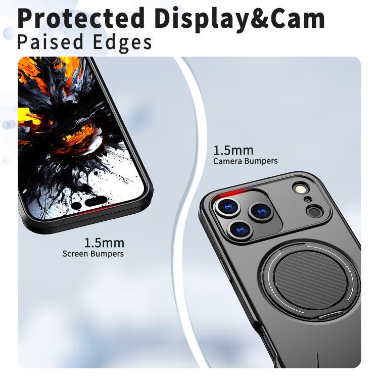 For iPhone 17 Pro Kalebol Magnetic MagSafe Rotation Holder PC Phone Case(Black) by Kalebol