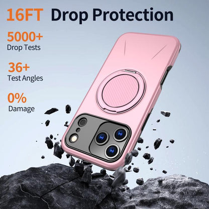 For iPhone 17 Pro Kalebol Magnetic MagSafe Rotation Holder PC Phone Case(Pink) by Kalebol