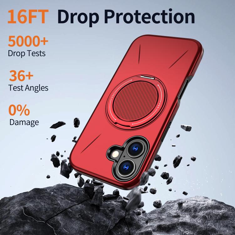 For iPhone 17 Kalebol Magnetic MagSafe Rotation Holder PC Phone Case(Red) by Kalebol