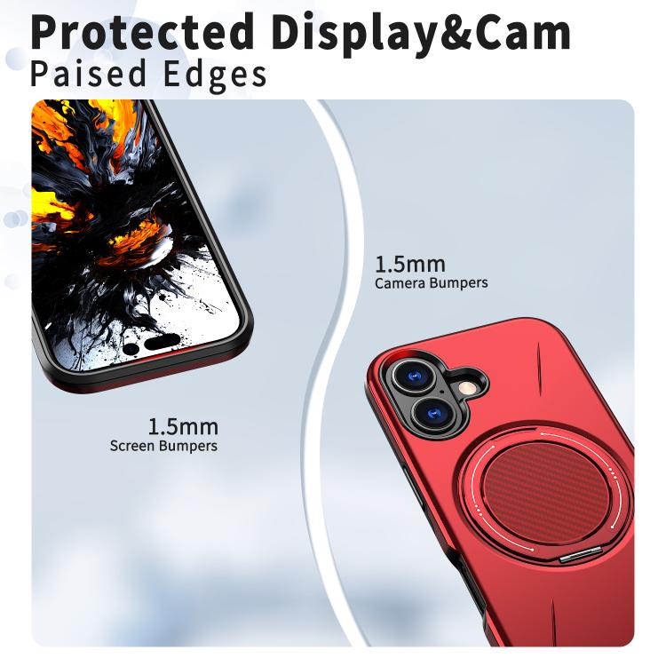 For iPhone 17 Kalebol Magnetic MagSafe Rotation Holder PC Phone Case(Red) by Kalebol