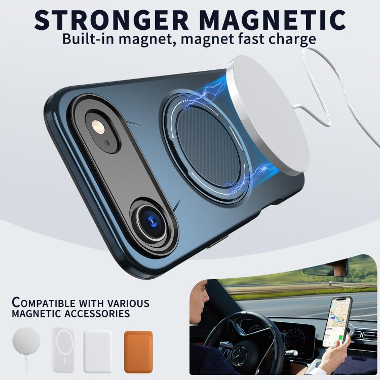 For iPhone Air Kalebol Magnetic MagSafe Rotation Holder PC Phone Case(Blue) by Kalebol