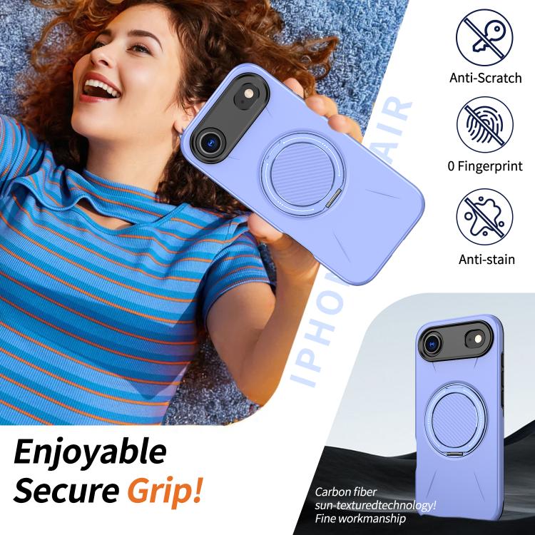 For iPhone Air Kalebol Magnetic MagSafe Rotation Holder PC Phone Case(Lilac) by Kalebol