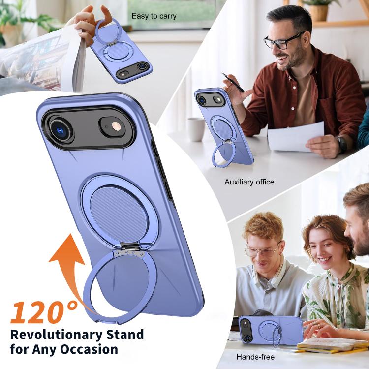For iPhone Air Kalebol Magnetic MagSafe Rotation Holder PC Phone Case(Lilac) by Kalebol