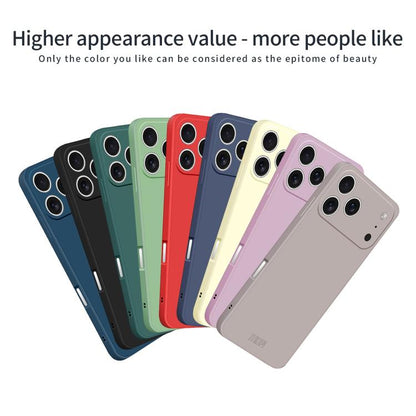 For iPhone 17 Pro Max MOFI Caring Soft Shell Liquid Silicone Skin Feel Phone Case(Grayish Blue) by MOFI