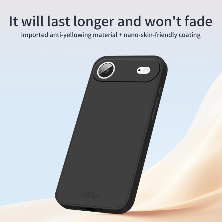 For iPhone Air MOFI Caring Soft Shell Liquid Silicone Skin Feel Phone Case(Black) by MOFI