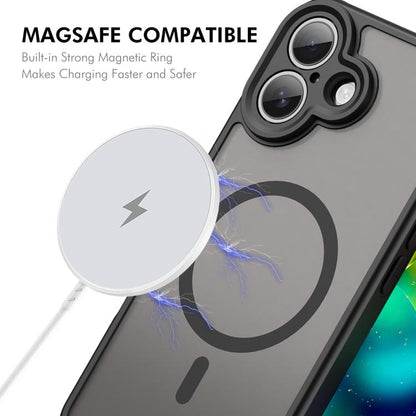 For iPhone 17 ENKAY Hat-Prince MagSafe Matte Translucent Shockproof Phone Case with Large Arc Edge Film(Black) by ENKAY