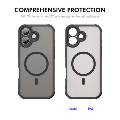 For iPhone 17 ENKAY Hat-Prince MagSafe Matte Translucent Shockproof Phone Case with Large Arc Edge Film(Black) by ENKAY