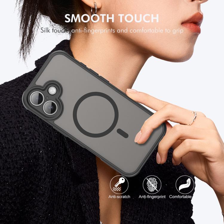 For iPhone 17 ENKAY Hat-Prince MagSafe Matte Translucent Shockproof Phone Case with Large Arc Edge Film(Black) by ENKAY