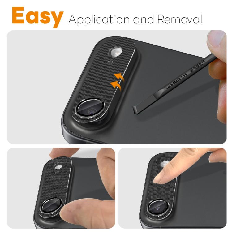 For iPhone Air NORTHJO CD Vein Camera Lens Protector Tempered Glass Rear Lens Film(Black) by NORTHJO