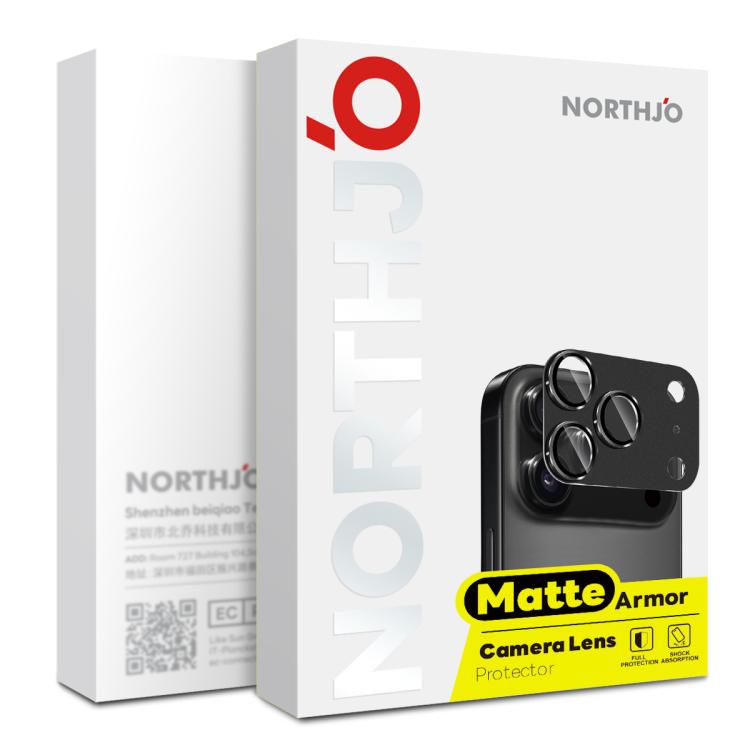 For iPhone Air NORTHJO Matte Camera Lens Metal Protector Tempered Glass Rear Lens Film(Black) by NORTHJO