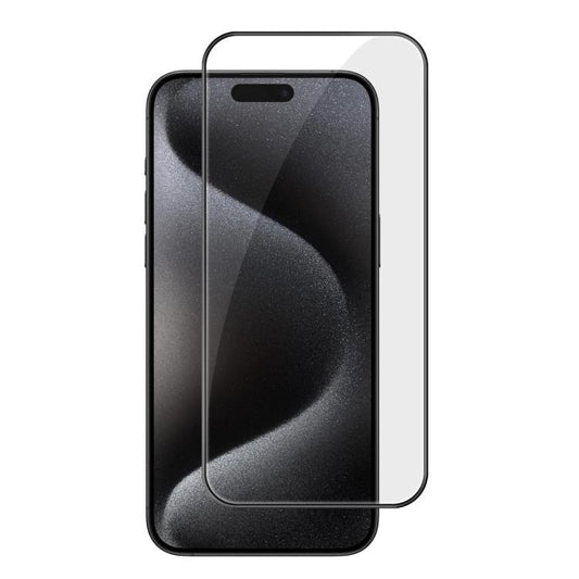 For iPhone 15 Pro Max Kalebol High-Aluminum Screen-Printed Full-Coverage Anti-Fingerprint Black-Bordered HD Tempered Glass Film by Kalebol