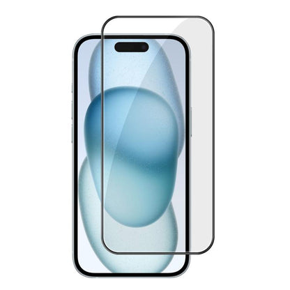 For iPhone 15 Kalebol High-Aluminum Screen-Printed Full-Coverage Anti-Fingerprint Black-Bordered HD Tempered Glass Film by Kalebol