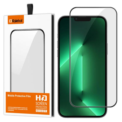 For iPhone 13 Pro Kalebol High-Aluminum Screen-Printed Full-Coverage Anti-Fingerprint Black-Bordered HD Tempered Glass Film by Kalebol