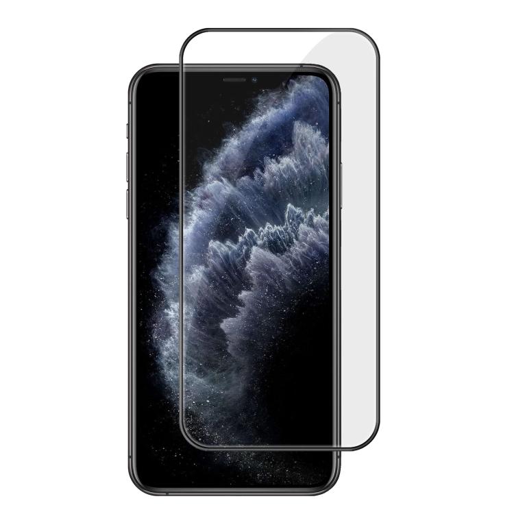 For iPhone 11 Pro Max Kalebol High-Aluminum Screen-Printed Full-Coverage Anti-Fingerprint Black-Bordered HD Tempered Glass Film by Kalebol