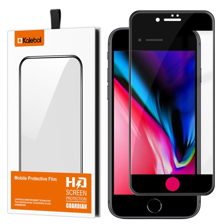 For iPhone 8 Plus Kalebol High-Aluminum Screen-Printed Full-Coverage Anti-Fingerprint Black-Bordered HD Tempered Glass Film by Kalebol