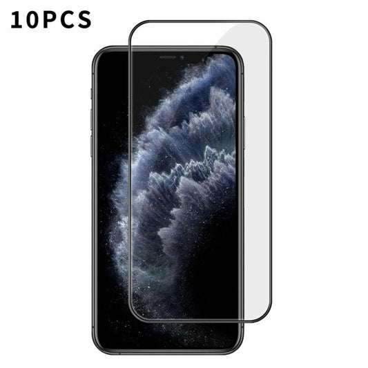 For iPhone 11 Pro 10pcs Kalebol High-Aluminum Screen-Printed Full-Coverage Anti-Fingerprint Black-Bordered HD Tempered Glass Film by Kalebol