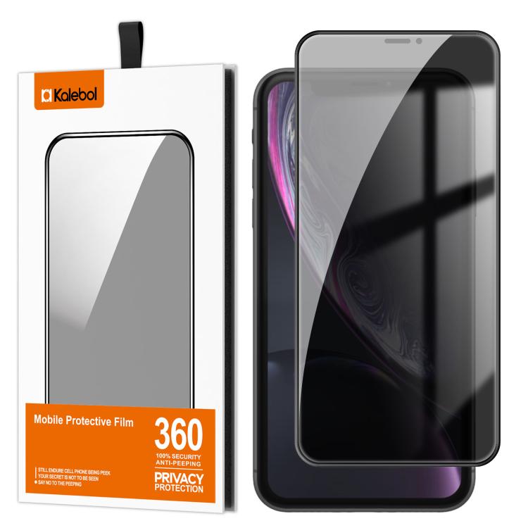 For iPhone XR Kalebol High-Aluminum Screen-Printed Full-Coverage Black-Border Privacy Tempered Glass Film by Kalebol
