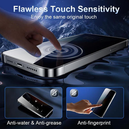 For iPhone 15 Pro Kalebol High-Aluminum Screen-Printed Full-Coverage Black-Border Privacy Tempered Glass Film by Kalebol