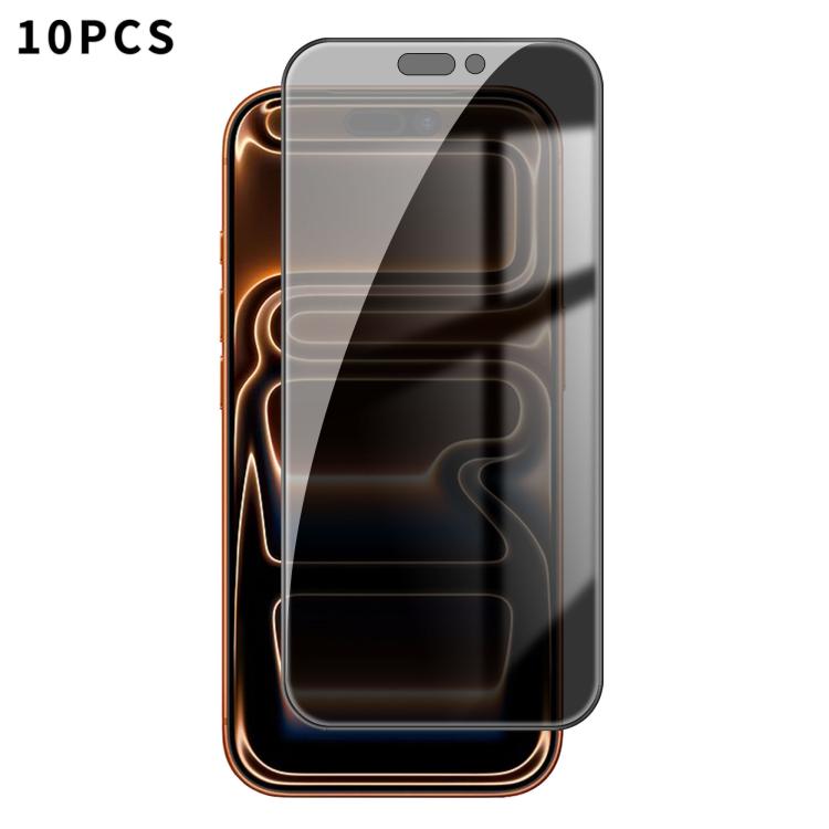 For iPhone 17 Pro 10pcs Kalebol High-Aluminum Screen-Printed Full-Coverage Black-Border Privacy Tempered Glass Film by Kalebol